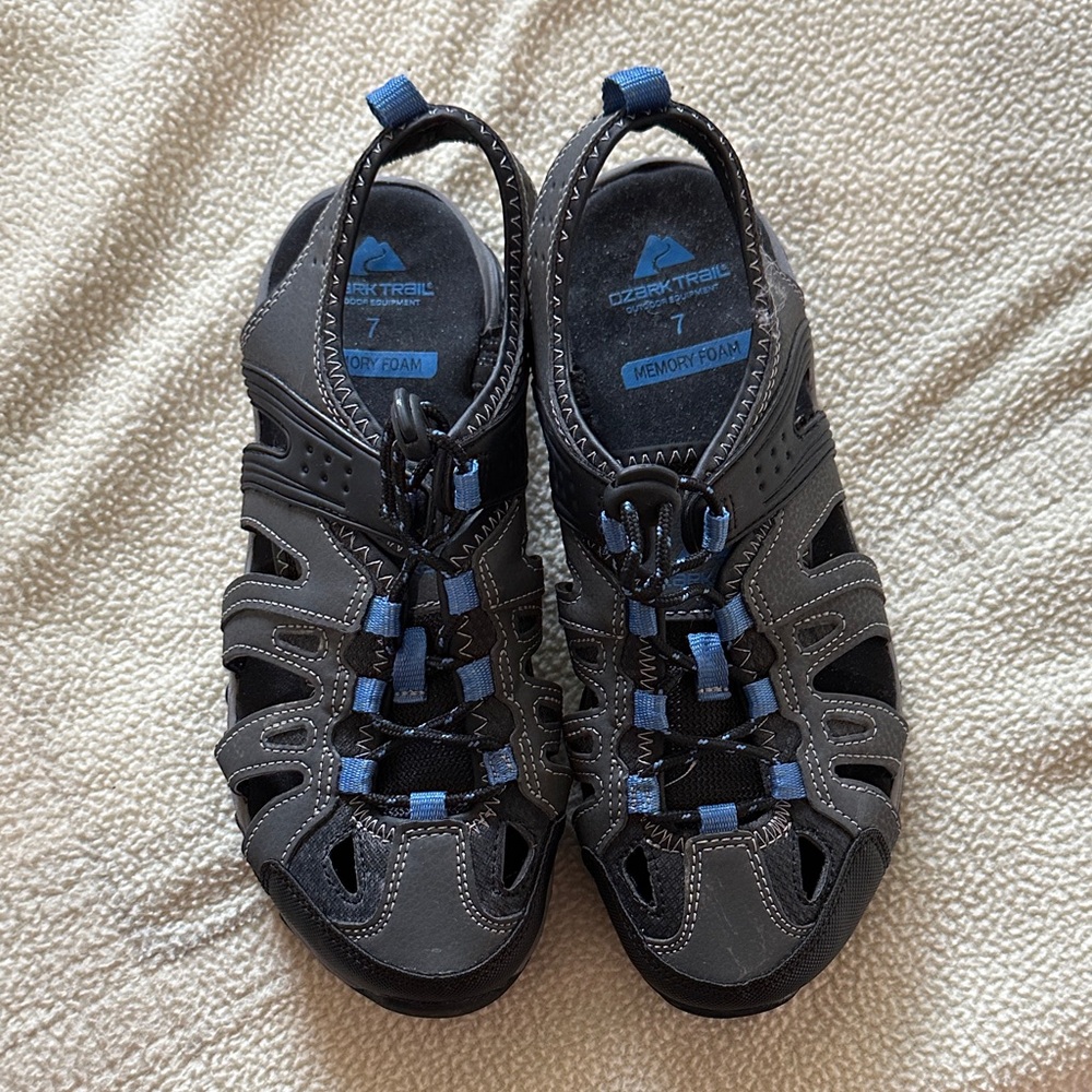 Ozark Trail Black and Blue Outdoor Sandals